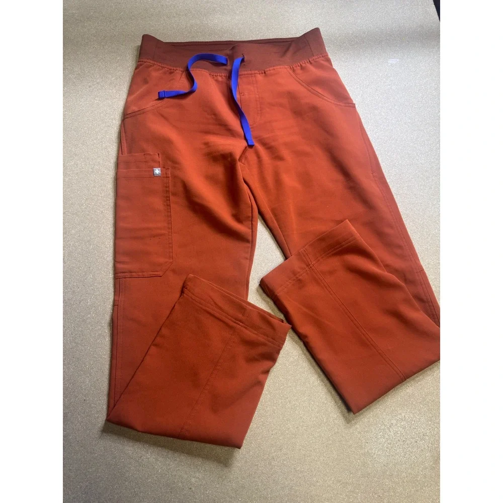 FIGS Scrub Pants Women Orange‎ Cargo Pocket Drawstring XS Technical Collection